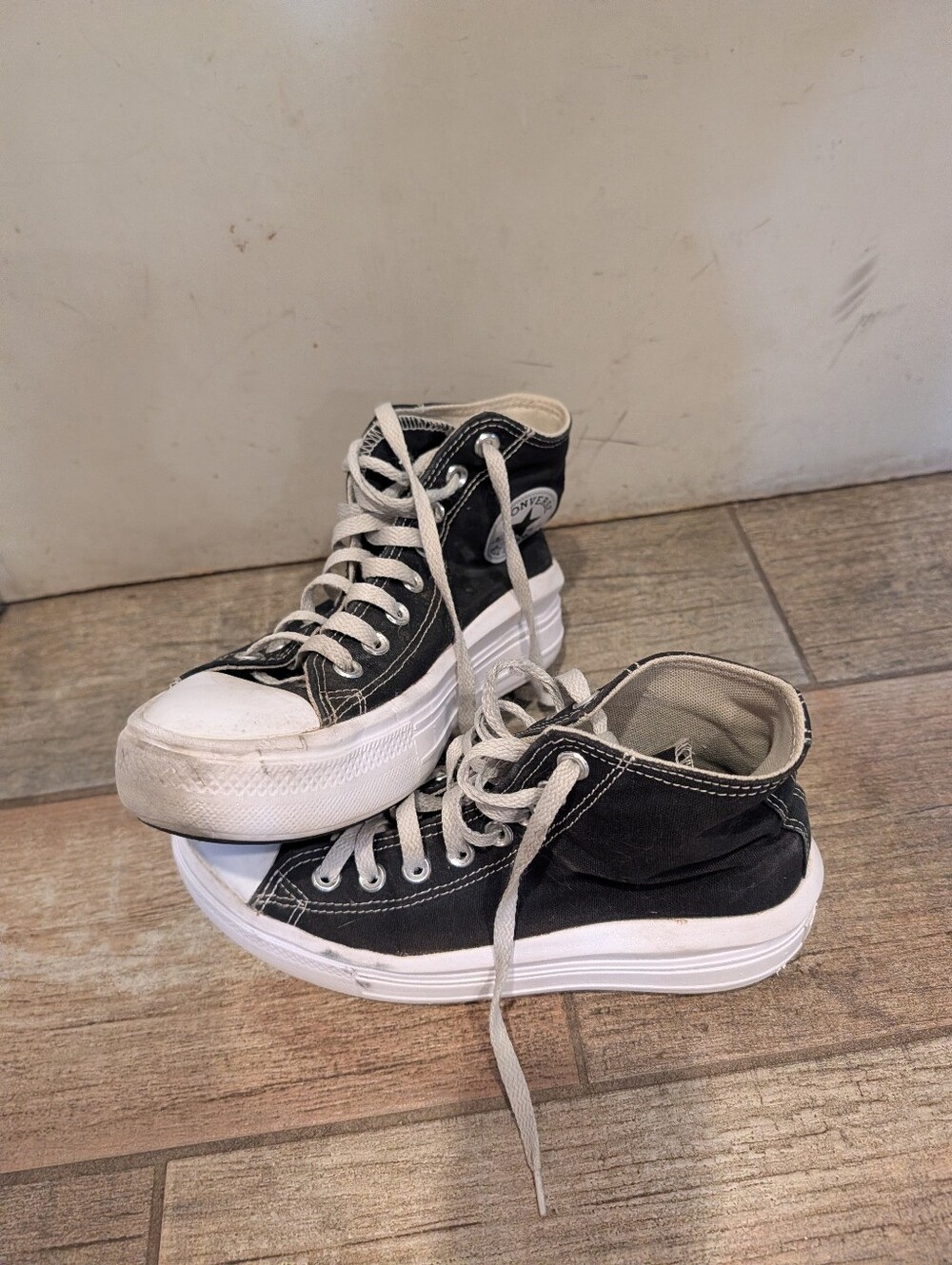 Black High-Top Canvas Sneakers with White Soles